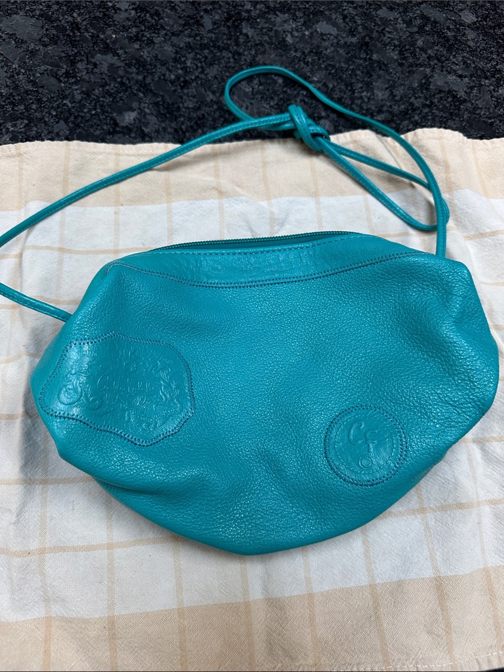 Vintage Carlos Falchi “the buffalo bag” turquoise